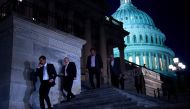 Members of the House of Representatives leave after a vote on Capitol Hill after the House and Senate moved to end a government shutdown, on January 22, 2018 in Washington, DC. / AFP / Brendan Smialowski