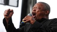 File photo of South African trumpeter and musician Hugh Masekela performing on the final day of the 21st Annual St. Lucia Jazz festival at Pigeon Island National Landmark, May 13, 2012. REUTERS/Andrea De Silva/File Photo