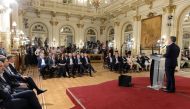 Argentina's President Mauricio Macri speaks during a ceremony at the Casa Rosada Presidential Palace in Buenos Aires, Argentina January 29, 2018. Argentine Presidency/ Reuters