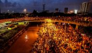 Malaysian Hindu devotees prepare themselves near a river before taking part in a procession for the festival of Thaipusam in Kuala Lumpur, Malaysia, 31 January 2018. EPA/AHMAD YUSNI