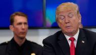 US President Donald Trump speaks during a meeting at the Customs and Border Protection National Targeting Center in Sterling, Virginia on February 2, 2018.  AFP
