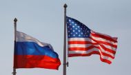File photo of the National flags of Russia and the US fly at Vnukovo International Airport in Moscow, Russia April 11, 2017. REUTERS/Maxim Shemetov