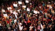 Opposition supporters protest against the government's delay in releasing their jailed leaders, including former president Mohamed Nasheed, despite a Supreme Court order, in Male, Maldives, February 4, 2018. Reuters