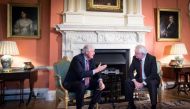 Britain's Secretary of State for Exiting the European Union David Davis and the European Union's chief Brexit negotiator Michel Barnier speak inside 10 Downing Street, London February 5, 2018. Reuters/Stefan Rousseau
