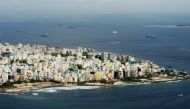 This file photo taken on September 11, 2013 shows an aerial view of the island of Male, capital of the Maldives.  AFP / Roberto Schmidt