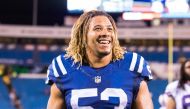 In this file photo taken on August 13, 2016, Edwin Jackson #53 of the Indianapolis Colts leaves the field after the game against the Buffalo Billsat Ralph Wilson Stadium in Orchard Park, New York. AFP / Getty Images North America / Brett Carlsen