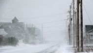 White-out coniditons on Nantasket Ave on January 4,  2018 in Hull Massachusetts (Scott Eisen / Getty Images / AFP) 