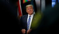 US President Donald Trump meets with law enforcement at the Broward County Sheriff's Office in the wake of the shooting at Marjory Stoneman Douglas High School in Fort Lauderdale, Florida, US, February 16, 2018. REUTERS/Eric Thayer