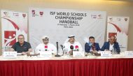 Qatar School Sports Association Secretary General Ali Ahmed Al Hitmi addressing a press conference ahead of the ISF World Schools Handball Championships which begins in Doha tomorrow.