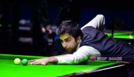 Pankaj Advani  of team India 2 ponders his next move during the World Snooker Team Cup 2018 quarter-final clash in Doha yesterday.
