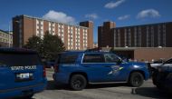 Michigan State Police cars are on the scene of the shooting at Central Michigan University on March 2, 2018 in Mount Pleasant, Michigan. Rachel Woolf/Getty Images/AFP 