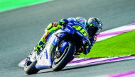 Valentino Rossi in action on the second day of the MotoGP’s final pre-season test at Losail International Circuit yesterday. Suzuki rider Andrea Iannone of Italy went quickest on the second day in Qatar. The Italian dethroned former Ducati team-mate Andre