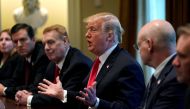 US President Donald Trump announces that the United States will impose tariffs of 25 percent on steel imports and 10 percent on imported aluminum during a meeting at the White House in Washington, US, March 1, 2018. Reuters/Kevin Lamarque/File Photo
