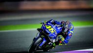 Movistar Yamaha’s Valentino Rossi in action during the last day of final MotoGP pre-season test at Losail International Circuit in Saturday night.  