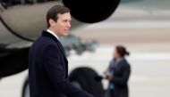 FILE PHOTO: Senior advisor and son-in-law of U.S. President Donald Trump, Jared Kushner, boards Air Force One as he accompanies the president to Nashville, Tennessee from Joint Base Andrews, Maryland, U.S., January 8, 2018. REUTERS/Carlos Barria/File phot