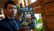 Singer Yorn Young poses for a picture before a news conference in Phnom Penh, Cambodia, March 6, 2018. Picture taken on March 6, 2018. REUTERS/Samrang Pring