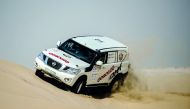 Adel Abdulla in action with his rented Nissan Patrol.
