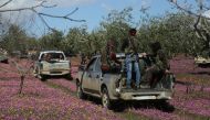 Members of Free Syrian Army (FSA) control the area after Turkish Armed Forces and FSA members cleared from PYD/PKK-Daesh terrorists within the 