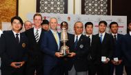Asia-Pacific winners of the Bonallack and Patsy Hankins trophies pose for a picture at Doha Golf Club.