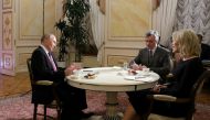 Russian President Vladimir Putin speaks during an interview with NBC's journalist Megyn Kelly at the Kremlin in Moscow, Russia March 1, 2018. Picture taken March 1, 2018. Sputnik/Mikhail Klimentyev/Kremlin via Reuters