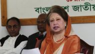 (FILES) Bangladesh opposition leader Khaleda Zia speaks during a press conference in Dhaka.   AFP / Munir UZ ZAMAN