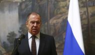 Russian Foreign Minister Sergei Lavrov speaks during a news conference after a meeting with his Indonesian counterpart Retno Marsudi in Moscow, Russia March 13, 2018. REUTERS/Sergei Karpukhin

