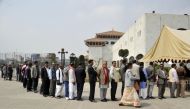 Nepali parliamentarians wait to cast their votes to elect Nepal's President in Kathmandu on March 13, 2018.  AFP 
