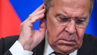 Russian Foreign Minister Sergei Lavrov attends a joint press conference with his Turkish counterpart following their meeting in Moscow on March 14, 2018. / AFP / Kirill KUDRYAVTSEV
