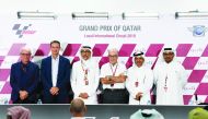Minister of Culture and Sports of Qatar, H E Salah bin Ghanim Al Ali (third left) is seen with  Vito Ippolito, FIM President (left), Ivan Bravo, General Director Aspire Academy (second left), Abdulrahman Al Mannai, QMMF President (right), Khalid Al Remaih