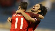Al Rayyan’s Rodrigo Tabata (right) celebrates with a team-mate after scoring a goal in this file photo.
