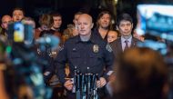 Austin police assistant chief Ely Reyes speaks to press near the site of an explosion in Austin, United States on March 20, 2018. ( Marshall Foster - Anadolu Agency )