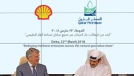 Saad Sherida Al-Kaabi, Qatar Petroleum President & CEO, signing the Guiding Principles document 