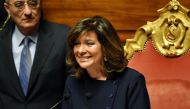 Forza Italia (Go Italy) senator Maria Elisabetta Alberti Casellati, March 24, 2018. AFP / Andreas SOLARO
