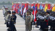 Myanmar's Senior General Min Aung Hlaing takes part during a parade to mark the 73rd Armed Forces Day in the capital Naypyitaw, Myanmar March 27, 2018. REUTERS/Stringer 