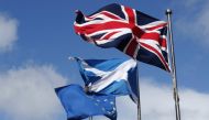 The Union flag, The Scottish Saltire and The European flag fly at the Scottish Parliament in Edinburgh, Scotland, Britain, March 21, 2017 (Reuters / Russell Cheyne) 