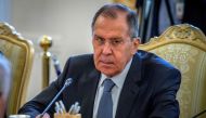 Russian Foreign Minister Sergei Lavrov speaks with his Bangladesh counterpart during their meeting in Moscow on April 2, 2018. / AFP / Yuri KADOBNOV