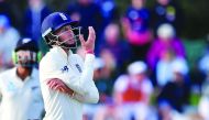 England's Joe Root watches a dropped catch during day five of the second cricket Test match between New Zealand and England at Hagley Oval in Christchurch on April 3, 2018. AFP / Marty Melville