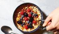 Make your mornings easier with a five-minute, mess-free bowl of fresh oatmeal. (Photo by Stacy Zarin Goldberg for The Washington Post)