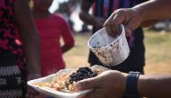 Central American migrants taking part in the 