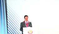 Sheikh Khalifa bin Jassim Al Thani Chairman Qatar Chamber addressing the Qatar-US Business Forum in Miami, the US.