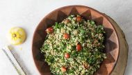 Bulgur Salad With Spinach, Tomatoes and Herbs. (Photo by Jennifer Chase for The Washington Post)