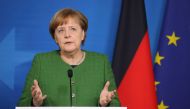 (FILES) In this file photo taken on March 23, 2018 Germany's Chancellor Angela Merkel speaks during a joint press conference with French president on the second day of a summit of European Union (EU) leaders in Brussels.  AFP / Ludovic MARIN
