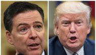These two file photos show FBI Director James Comey (L) in Washington, DC, on March 20, 2017; and US President Donald Trump in Washington, DC, on June 6, 2017.  / AFP / NICHOLAS KAMM AND Nicholas Kamm 