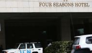 The United Nation vehicle carrying the Organisation for the Prohibition of Chemical Weapons (OPCW) inspectors is seen in Damascus, Syria April 18, 2018. Reuters/Ali Hashisho