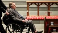 Former President George H.W. Bush, arrives at St. Martin's Episcopal Church for funeral services for former first lady Barbara Bush in Houston, Texas, U.S., April 21, 2018. David J. Phillip/Pool via Reuters