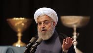 Iran's president Hassan Rouhani gives a speech in the city of Tabriz in the northwestern East-Azerbaijan province on April 25, 2018. / AFP / ATTA KENARE 