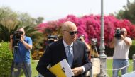 Claudio Descalzi, CEO of Italian energy company Eni arrives for a meeting with Cypriot President Nicos Anastasiades at the Presidential Palace in Nicosia, Cyprus April 25, 2018. REUTERS/Yiannis Kourtoglou
