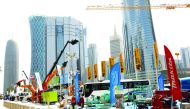 The various construction heavy equipment seen displayed at a previous edition of Project Qatar.
