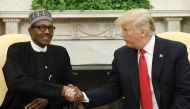 U.S. President Donald Trump meets with Nigeria's President Muhammadu Buhari in the Oval Office of the White House in Washington, U.S., April 30, 2018. REUTERS/Kevin Lamarque
