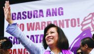 Ousted Philippine Supreme Court Justice Maria Lourdes Sereno waves to supporters at a rally outside the Supreme Court building on Taft Avenue, metro Manila, Philippines May 11, 2018. Reuters/Dondi Tawatao